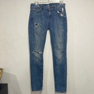 7 for all mankind distressed denim jeans